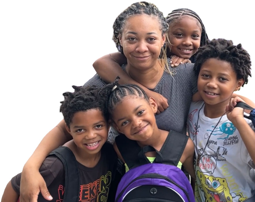 parent with four kids