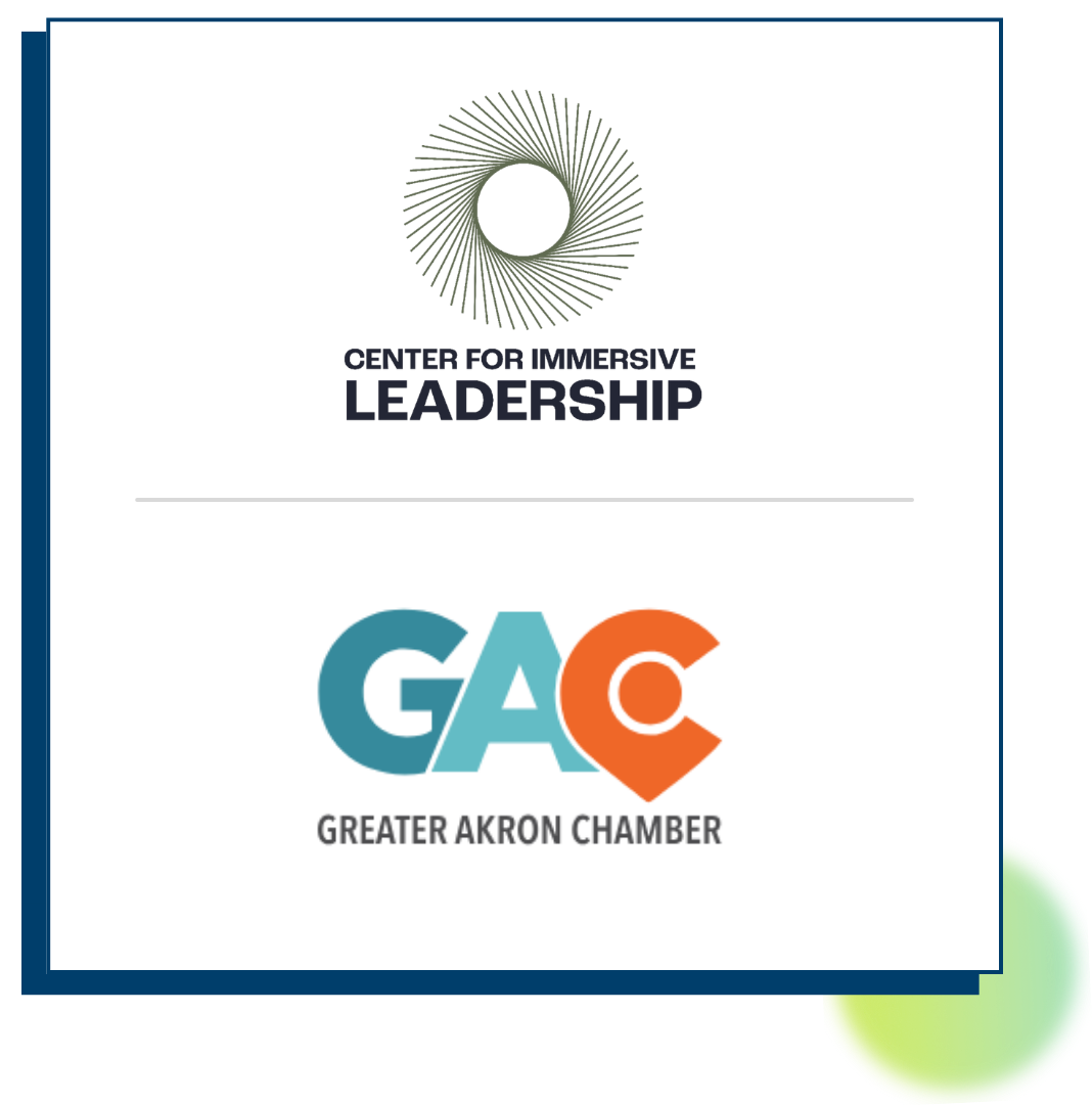 Center for Immersive Leadership and Great Akron Chamber combined logos