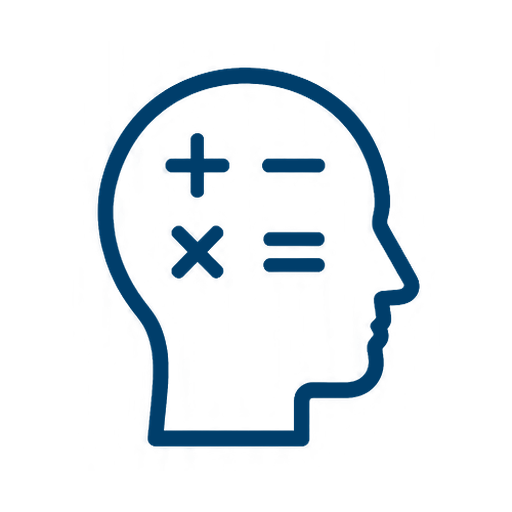 A head with math symbols in it icon