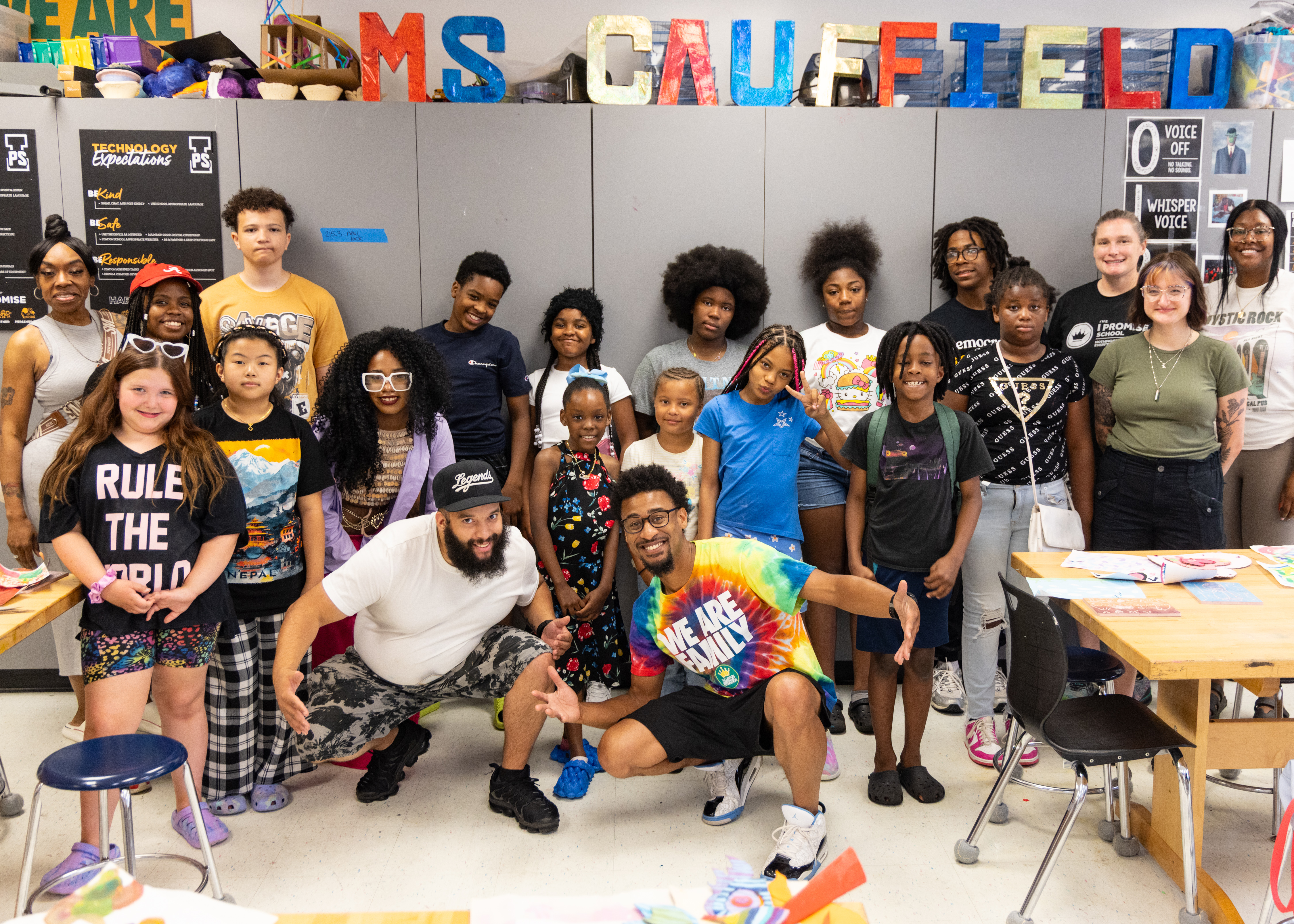 Visiting Artist Program group photo with students and artists