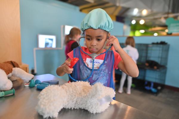 A student at the Akron Children's Museum