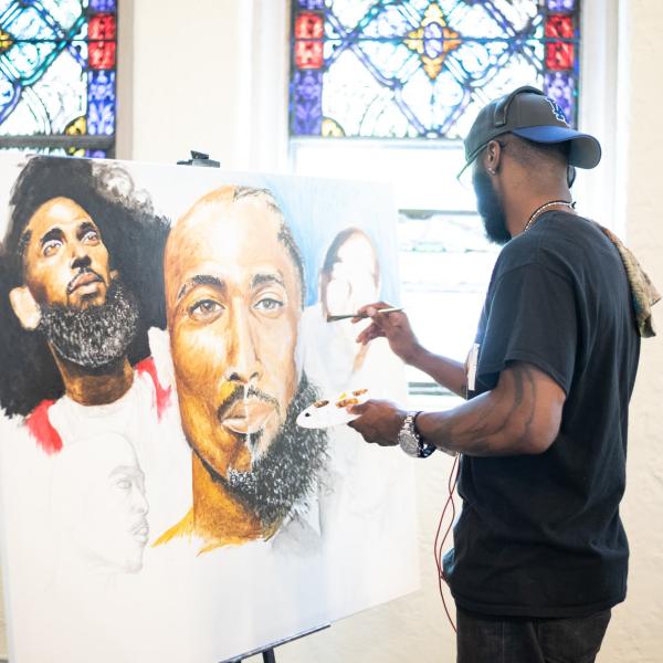 Person painting