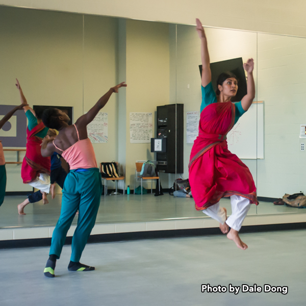 Choreographer Ashwini Ramaswamy (Minneapolis, MN) in studio at NCCAkron. Photo by Dale Dong