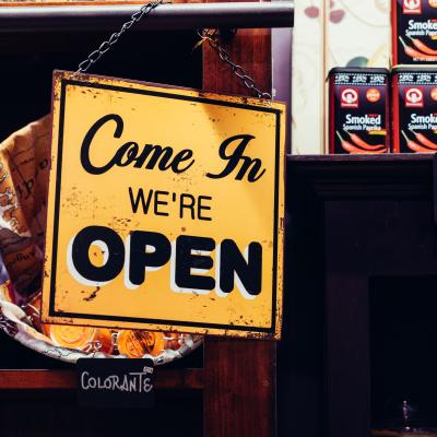 We're open sign